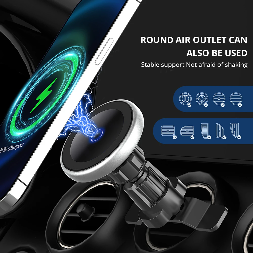 bonola magnetic car wireless charger for iphone 12 13 pro 11 fast wireless charging car phone holder for samsung s21s10note 20 free global shipping