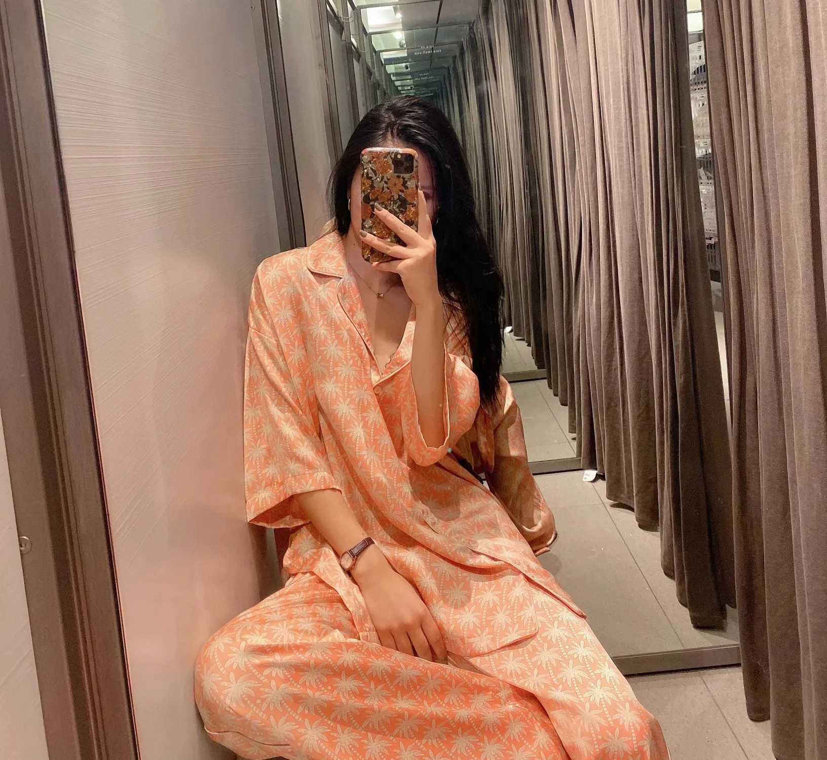 

Klacwaya women pajamas print shirts 2020 summer fashion ladies turn down collar casual cartoon shirt comfortable female tops