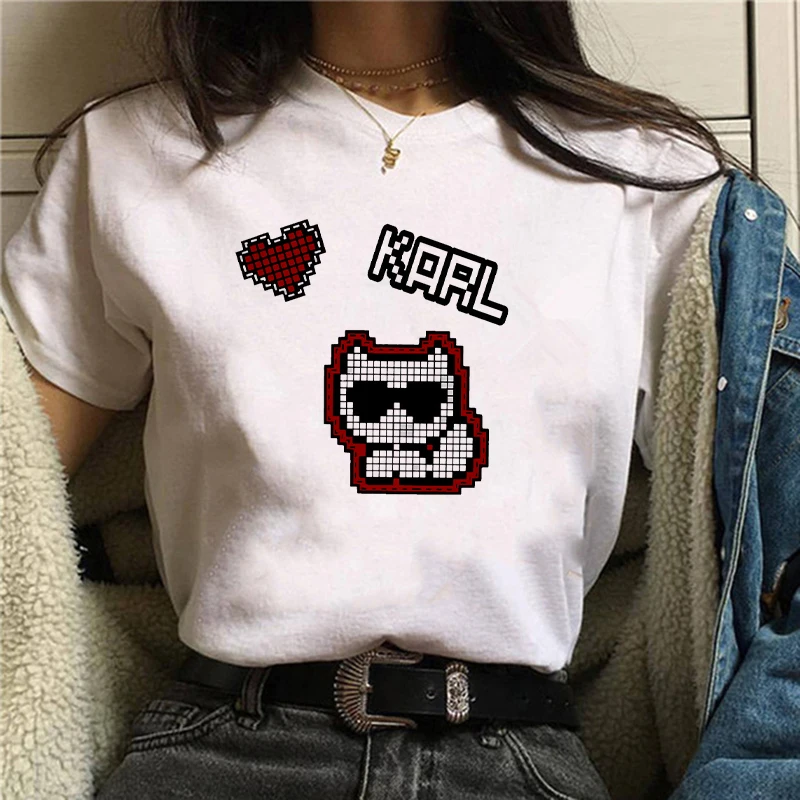 

Brand Karls T Shirt Women Summer Top Short Sleeve O-neck Tshirt Women Clothing Fashion Casual Tee Shirt Femme Mujer Camisetas