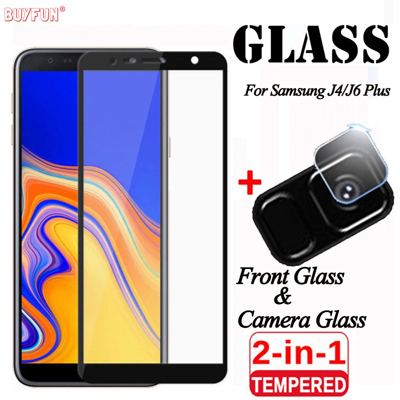 Закаленное стекло для объектива камеры 2 в 1 Samsung Galaxy J4 J6 Plus закаленное J4Plus J6Plus