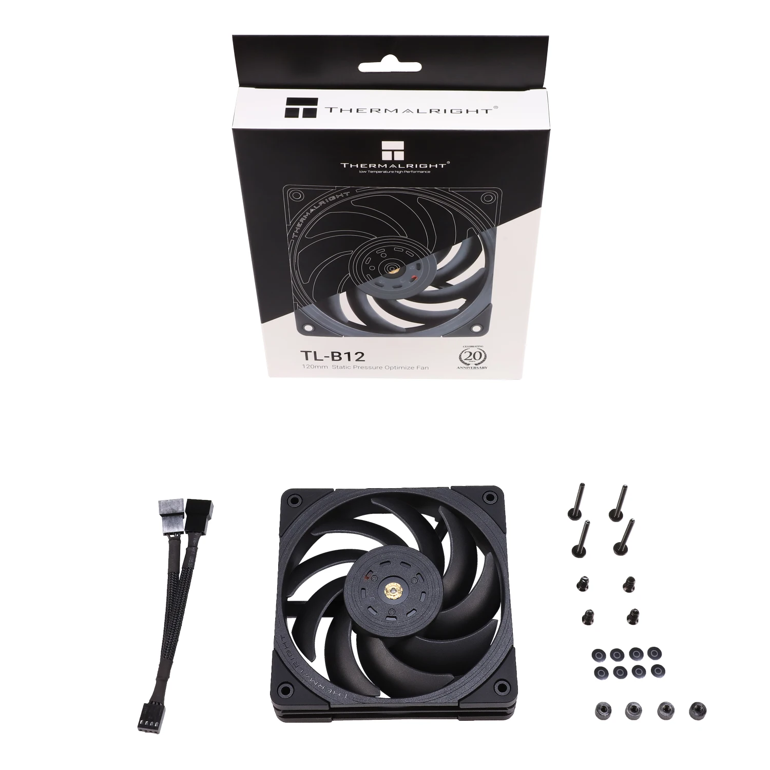 Thermalright 12CM PWM Fan With Temperature Control Speed 2150 PC Chassis 120MM Fan For Computer Case Black White TL-B12