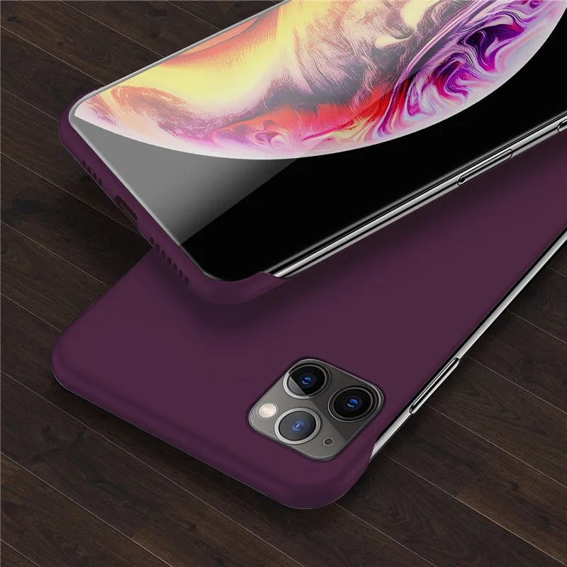 Wine Red Lovebay тонкий скраб Жесткий PC Бескаркасный чехол для телефона для iphone 11 6S 7 8 Plus XR X XS 11 Pro Max сплошной матовый чехол-накладка без полей - Color: Wine Red