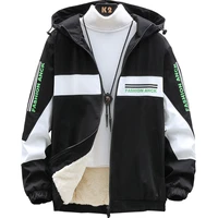 new 2022 mens outwear jackets and coats fleece autumn winter slim fit casual hooded jacket streetwear thicken warm tops clothing