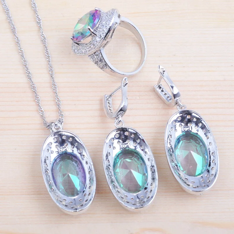 Новинка 2020 женский ювелирный комплект из колье и серёг серебристого