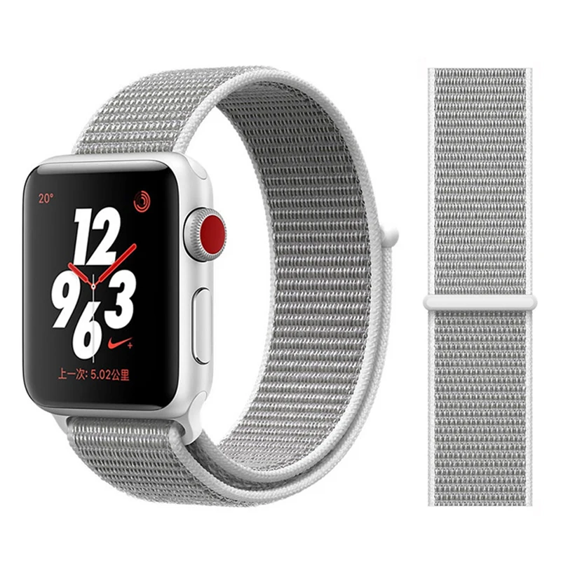 Нейлоновый ремешок для Apple watch 5 ремешок 44 мм 40 мм iWatch ремешок 42 мм 38 мм спортивный ремешок для часов Браслет Apple watch 4 3 2 1 38 40 44 мм - Цвет ремешка: Pearl