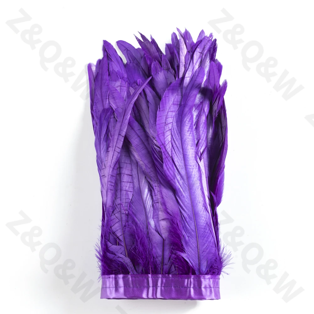 Натуральный пурпурный хвост петуха 8 14 дюймов 2 метра ткани края сделай сам для