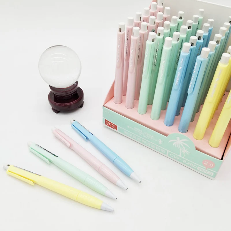 2 мм кавайные однотонные автоматические карандаши милый механический карандаш с
