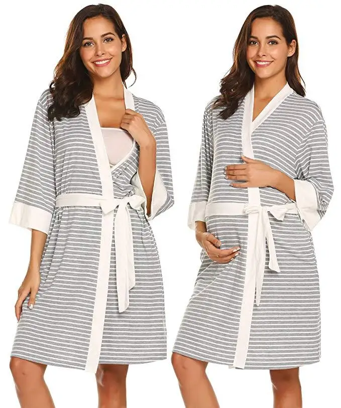 

2020 New Maternity Confinement Clothing Maternity Pajamas Thin Postpartum Leisure Tops Striped Nursing Wear Nursing Clothing