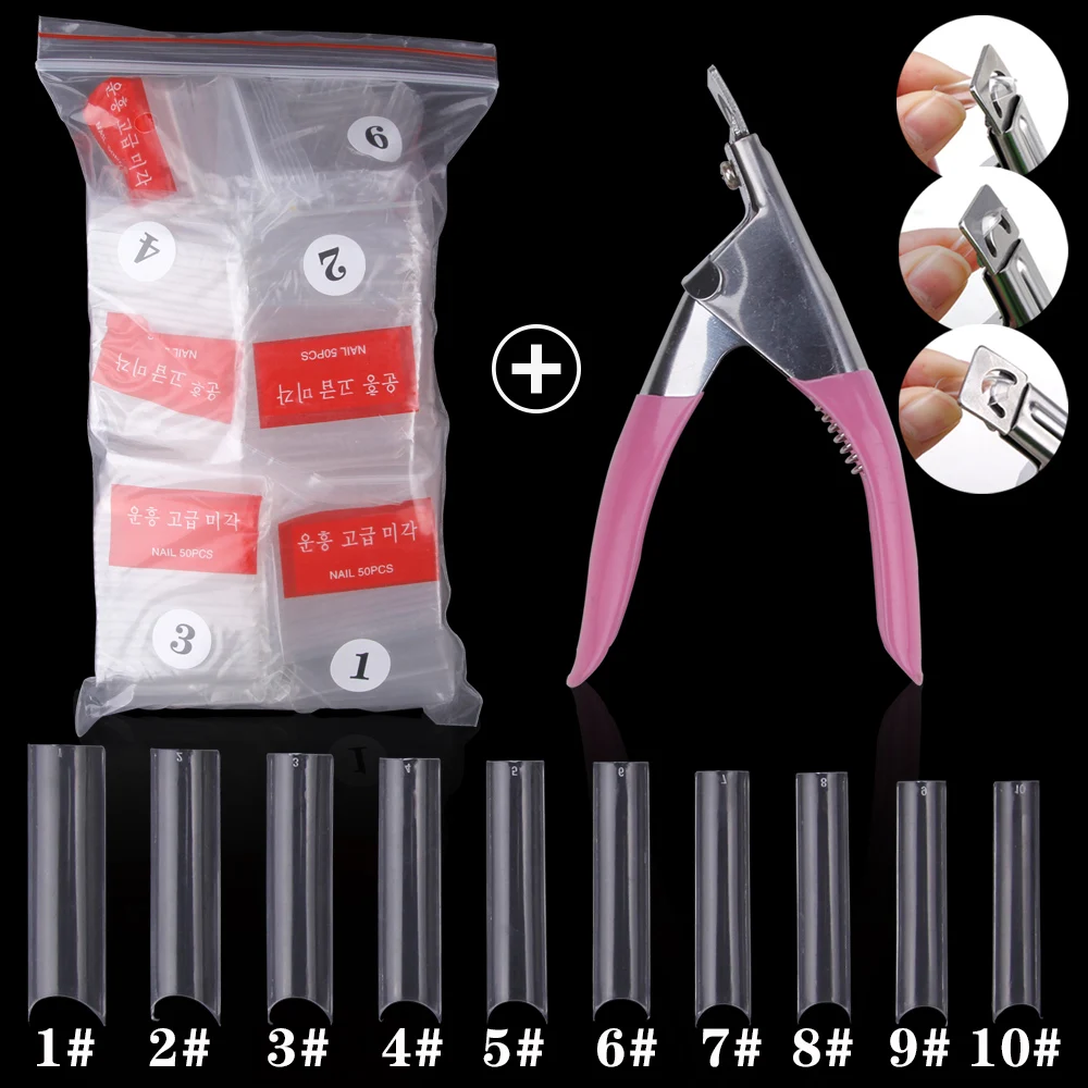 500 шт./пакет акриловый Фрезер для ногтей cо шлифовальными советы удлиненные