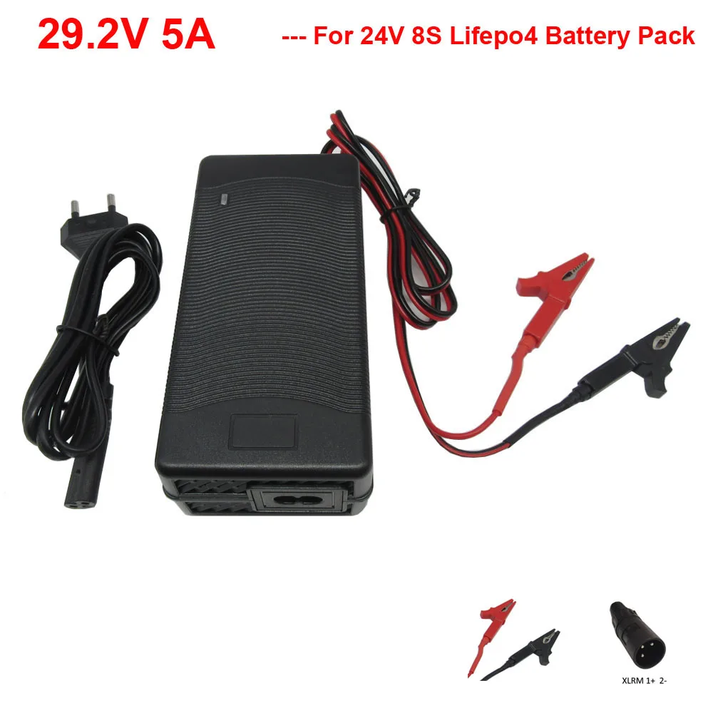 

29.2V 5A 24 Volt 8S Lifepo4 Fast Charger 24V 5A Electric Bike Bicycle Ebike Scooter Iron Phosphate Battery Charger
