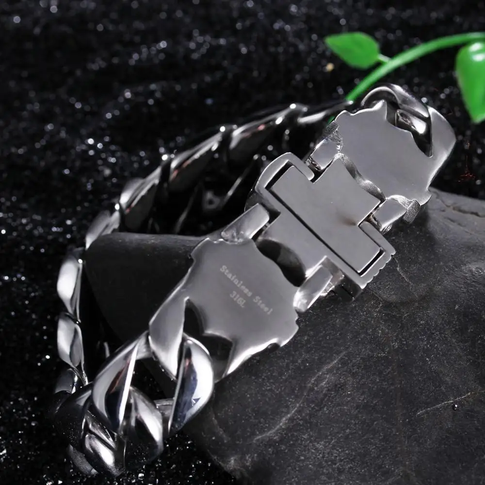 

Kalen Cuban Chain Heavy Duty Men's Stainless Steel Bracelet Punk Skull Accessories Jewelry