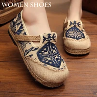 women shoes round head cotton and linen ethnic style womens shoes autumn cloth shoes embroidered shoes linen shoes