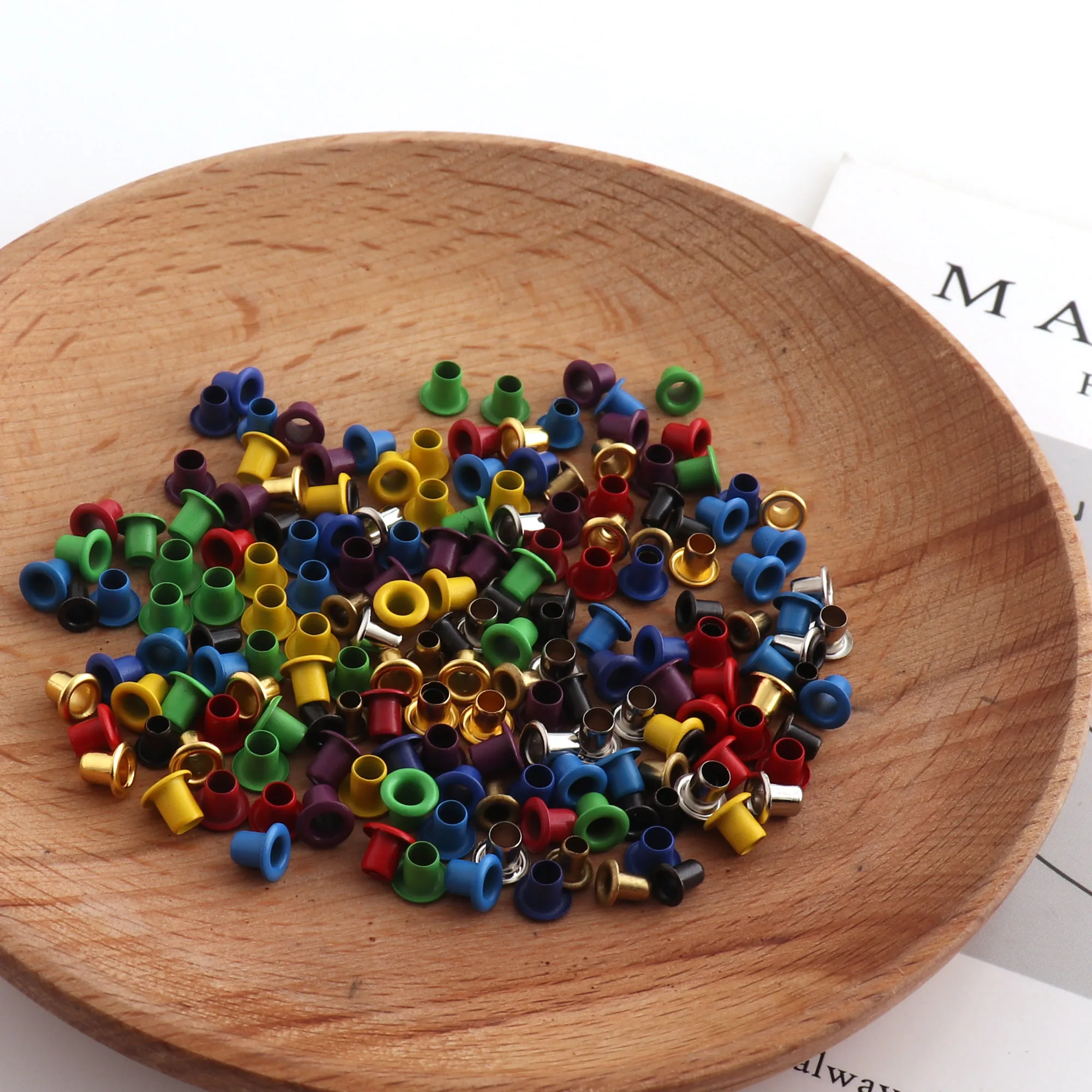 

100pcs/Lot Colorful mini round eyelet 2mm Sewing grommet studs for leather craft, shoe canvas, clothes, Leather Hardware
