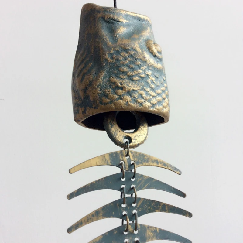 

Fishbones Wind Chimes Classic Retro Fish Bone Wind Chimes Ornaments Metal Wind Chimes Garden Living Room Balcony Decor V
