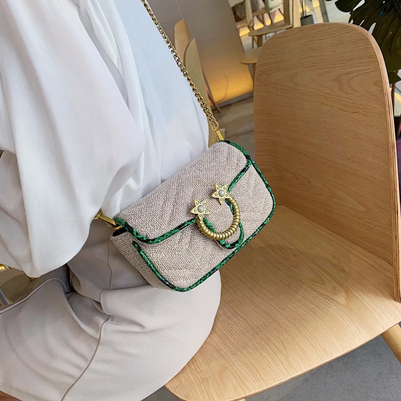 Новинка 2019 шерстяная мягкая хлопковая маленькая квадратная сумка змеиная