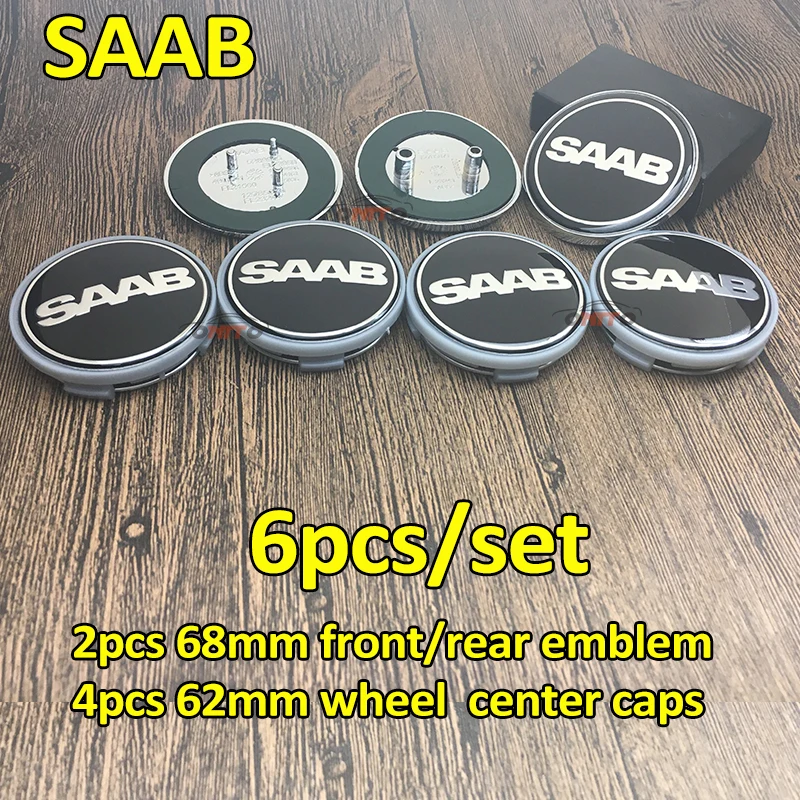 6 шт./компл. для SAAB 9 3 5 93 95 BJ SCS багажник капота 68 мм колпачки автомобильных значков
