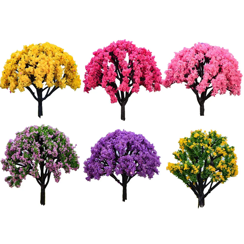 

6Pcs Mini Simulation Trees Flower Figurine Micro Garden DIY Accessories Crafts Ornament Micro Landscape Decorations