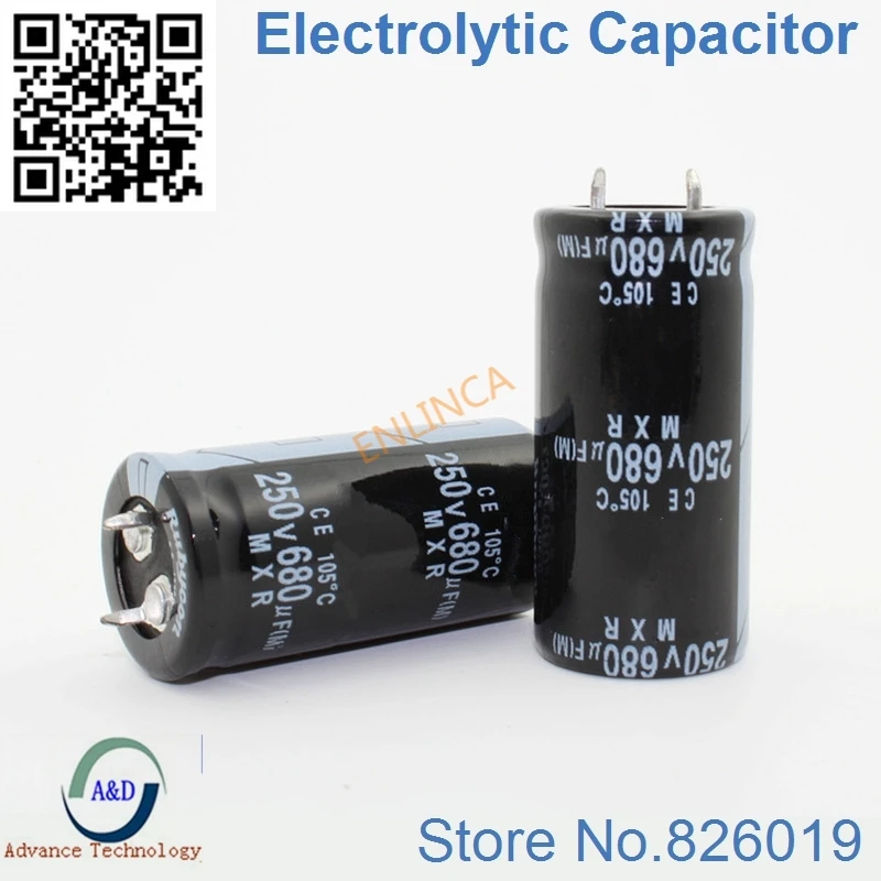 

15pcs/lot 250V 680UF Radial DIP Aluminum Electrolytic Capacitors size 22*45 680UF 250V Tolerance 20%