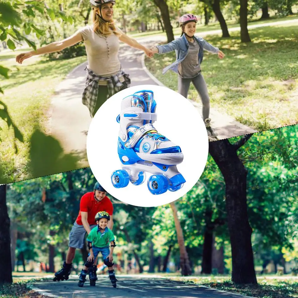 Kids Adjustable Roller Skates 8 Fun Shining Wheels Ideal Gifts