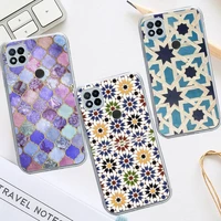 moroccan tile painted pattern phone case transparent for xiaomi redmi note 8 9 10 11 t lite pro ultra mix 4 k40