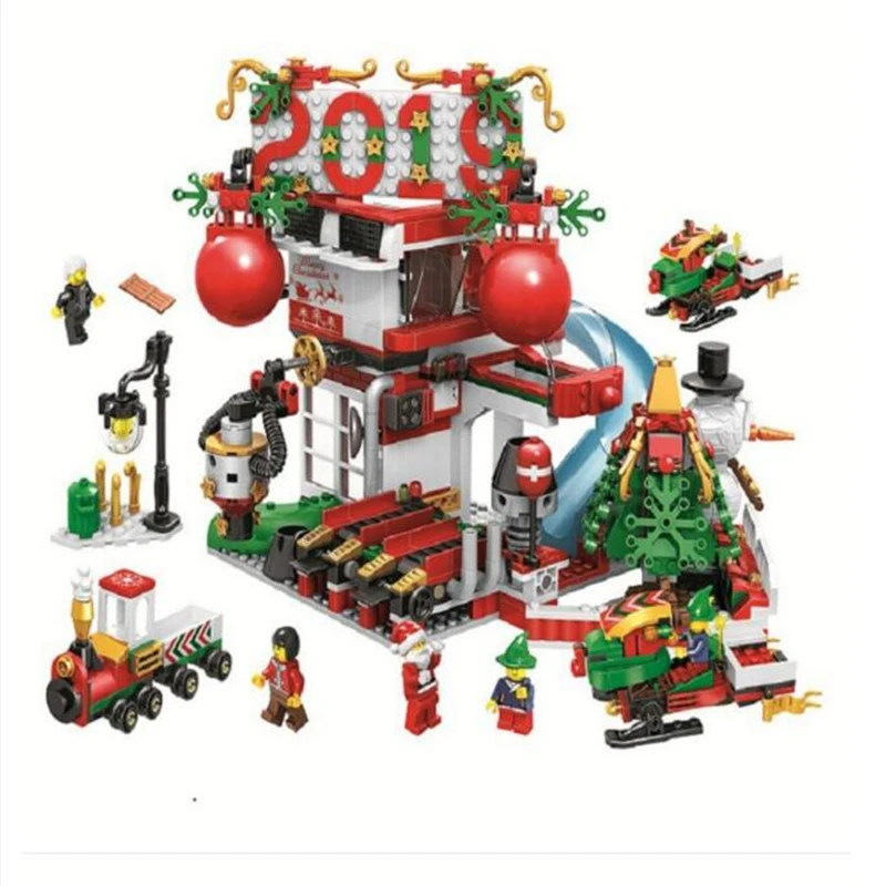 11094 552 шт Рождественские серии подарки Санта-Клауса Рождественский поезд