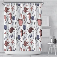 nordic cartoon fish shower curtain creative waterproof shower curtains for bathroom fabric large wide shower cover with12 hooks