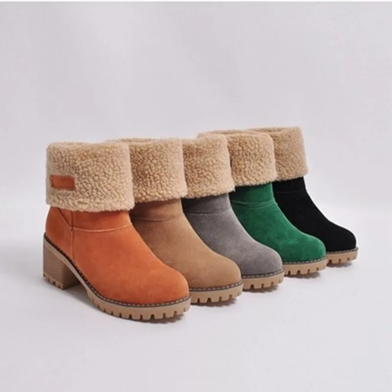 

Women's Shoes Winter Fur Warm Snow Boots Ladies Warm Wool Boots Ankle Boots Comfortable Shoes, Size 35-43 Casual Shoes