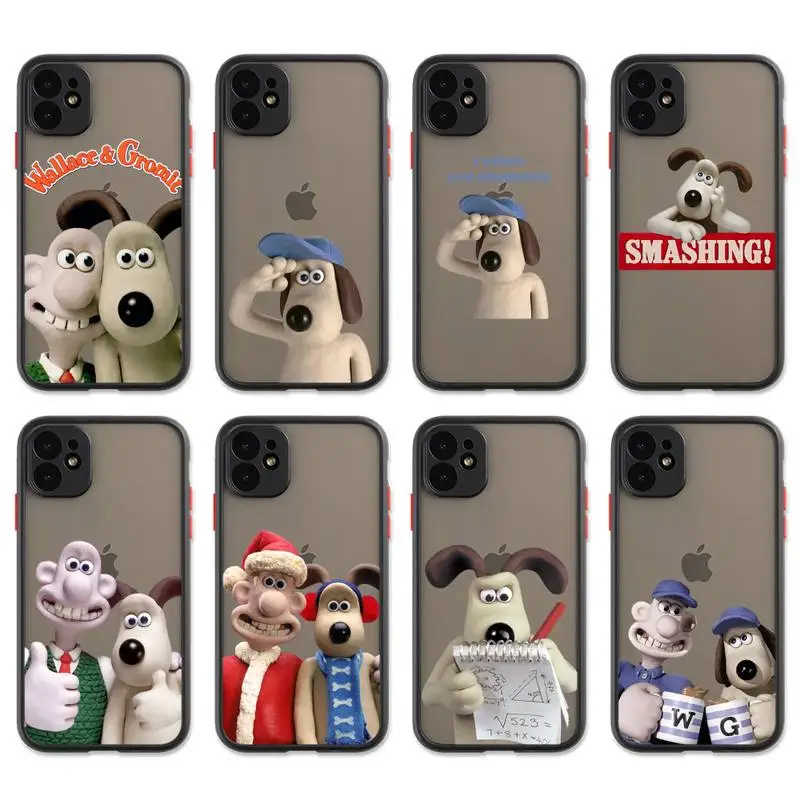

Hot Wallace And Gromit Phone Case For IPhone 13 12 11 Pro Max Xs Xr X 7 8 Plus Black Matte Translucent Cover Funda Coque