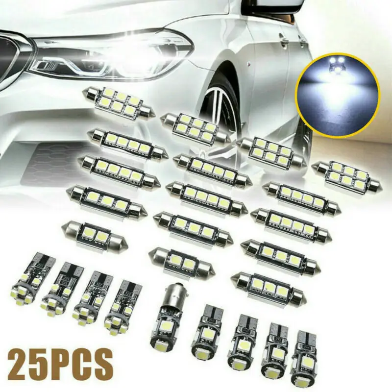 

Car LED Bulb 25X Lights Bulbs Kit For BMW X5 E70 M 2007-2013 30-65Lm/Bulb