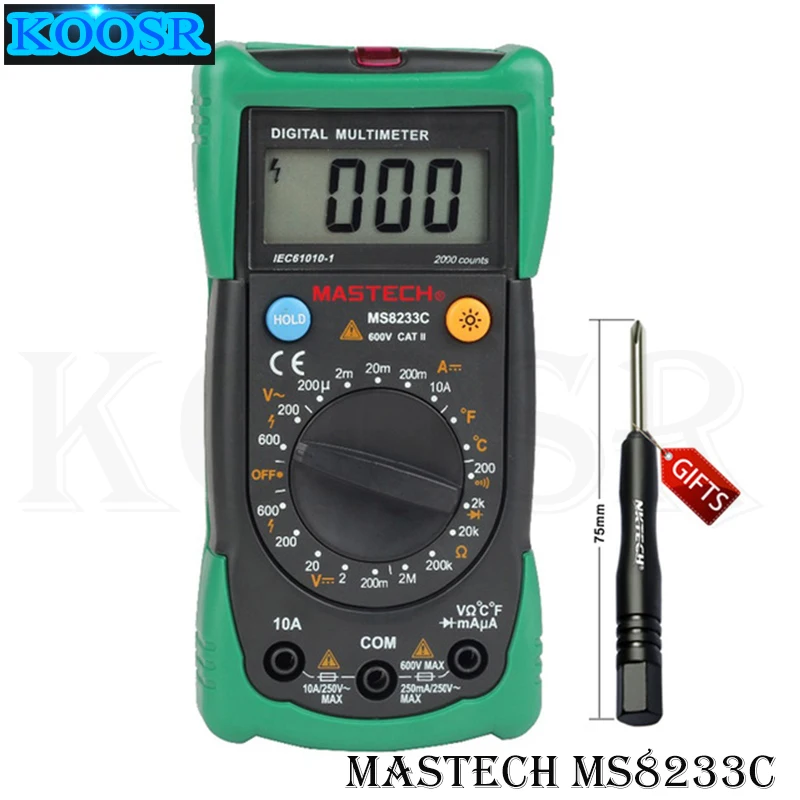 Профессиональный цифровой Бесконтактный Мультиметр MASTECH MS8233C тестер постоянного