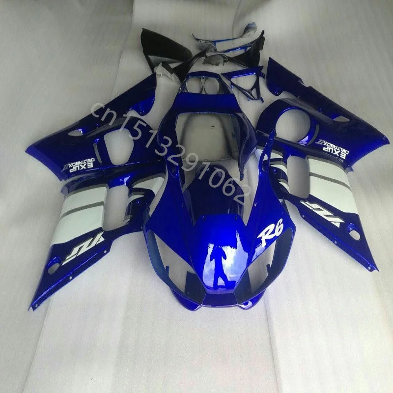 

Обтекатель для мотоцикла на заказ, подходит для YAMAHA YZF R6 1998 1999 2000 2001 2002 YZF R6 98 02, синий, белый обтекатель для кузова