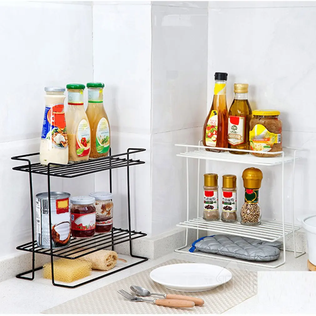 Кухонная двухсторонняя столешница из кованого железа стойка для специй хранения