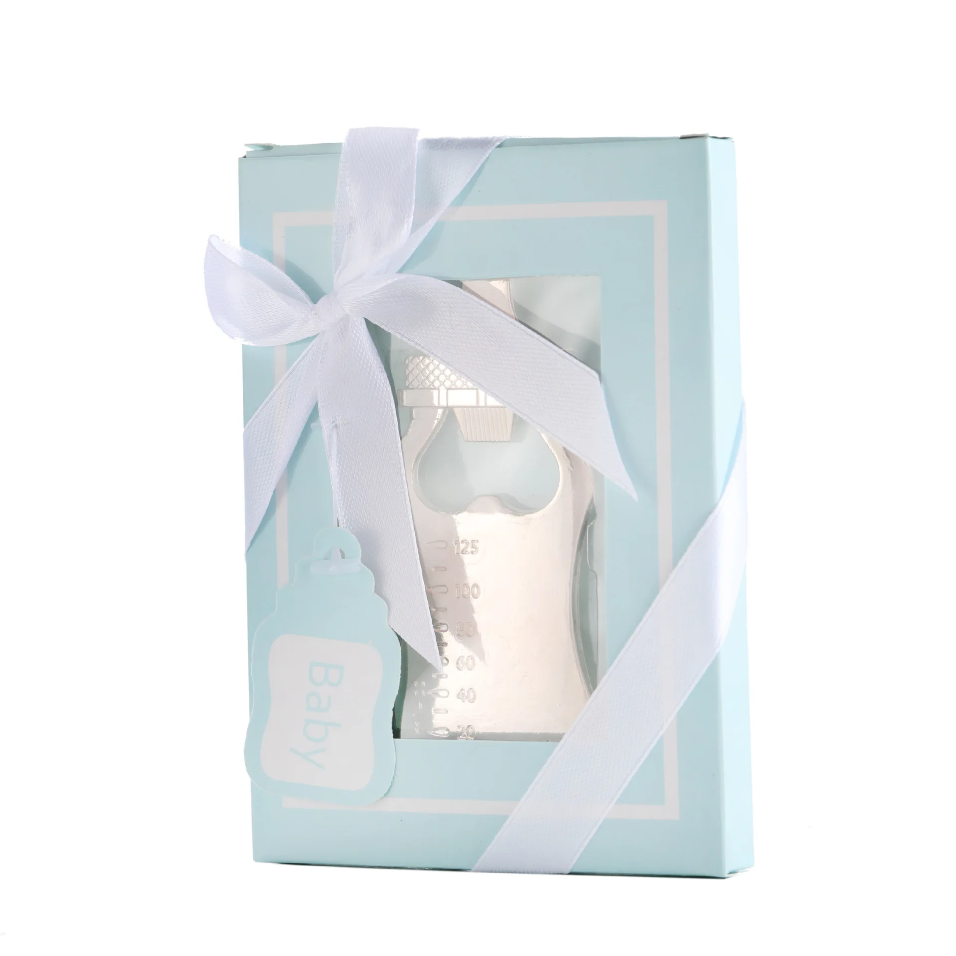 

20pcs Blue Gift Box Baby Pacifier Bottle Opener Baby Shower Boy Birthday Party Gifts Baptism Christening Souvenirs