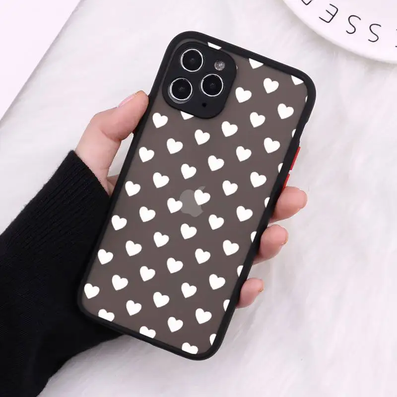 

love Phone Cases matte transparent For black iPhone 7 8 x xs xr 11 12 pro plus max mini Clear Funda