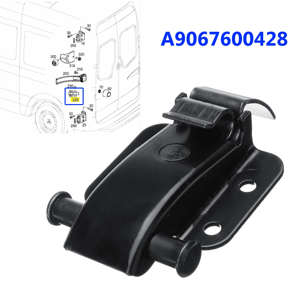 

1pc Metal Black Car Rear Door Check Strap Bracket Locator Auto Replacement Accessories For Mercedes-Benz Sprinter A9067600428