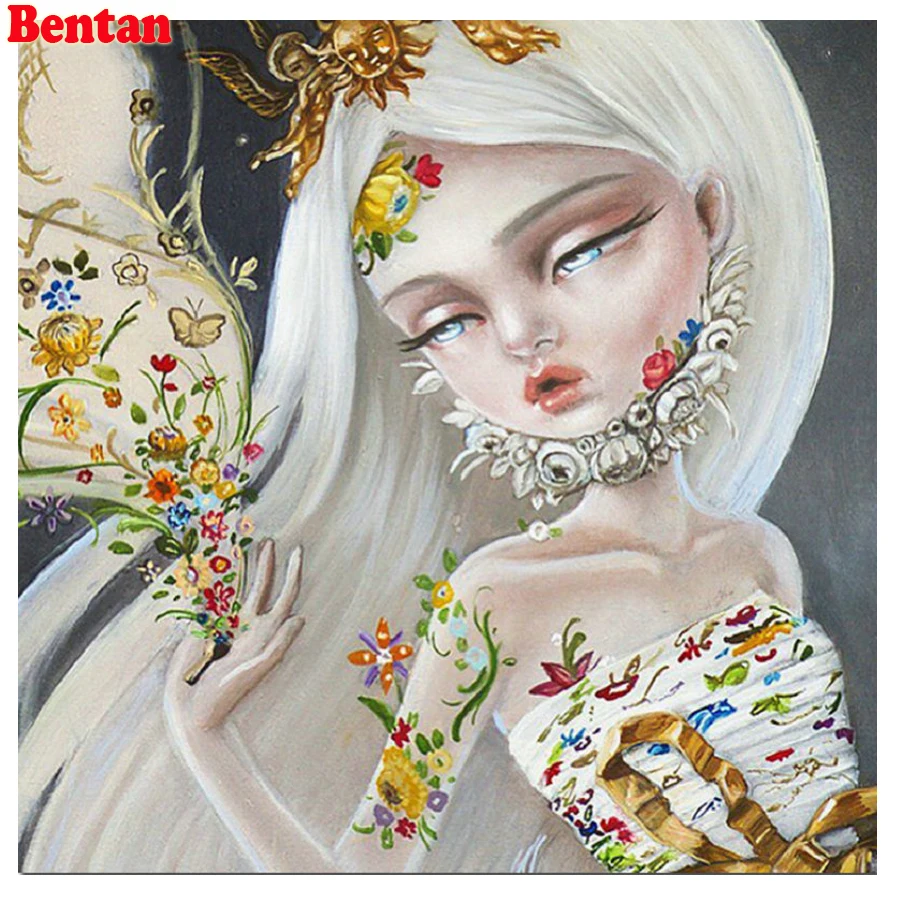 

New Diamond Mosaic Cartoon Flower Fairy Diamond Embroidery Beads 5d diy Diamond Painting Cross Stitch Handwork home decor art
