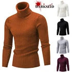 Новинка 2022, мужской свитер с воротником-хомутом, осенне-зимний мужской теплый вязаный свитер с воротником-лодочкой, сохраняющий тепло мужской джемпер