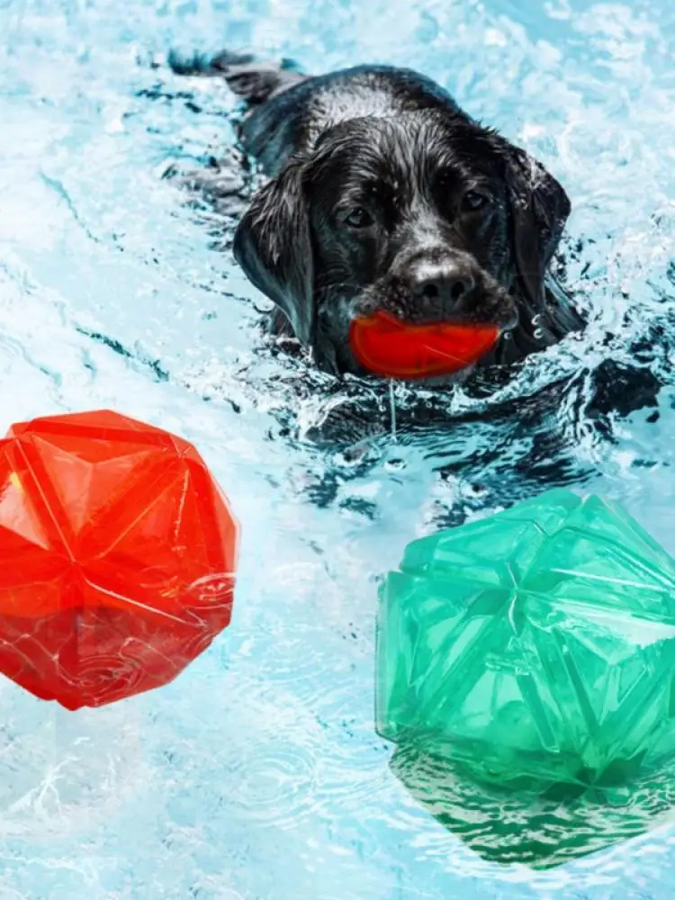 

Жевательные игрушки для собак, нетоксичные резиновые игрушки, Интерактивная игрушка для бассейна, плавающий жевательный шар для собак, 2 цв...