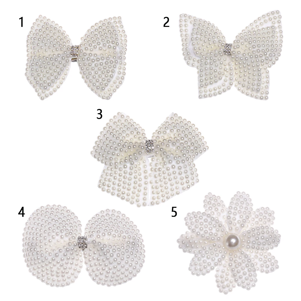 1 шт. белые жемчужные банты для волос с заколки девочек детские бутиковые слои