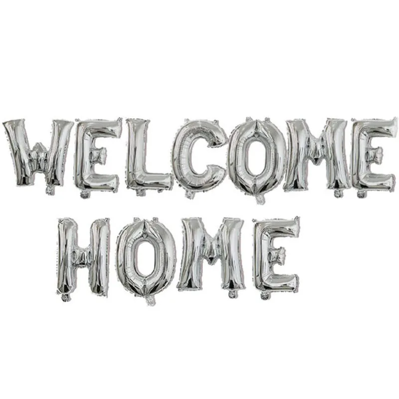 

11PCS 16inch Rose Gold Welcome Home Letter Foil Balloons Welcome Back to Home Inflatable Air globals DecorEvent Party supplies