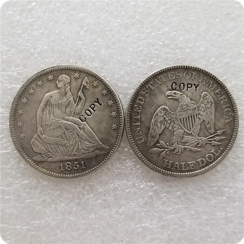 США 1851-P O SEATED Свобода Половина доллара копия монет памятные монеты-копия медаль