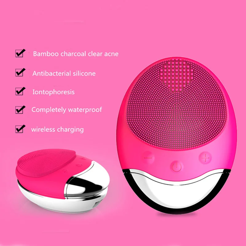Электрическое очищающее средство для лица с бамбуковым углем Очищающая щетка