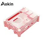 Aokin компьютеры Raspberry Pi 3B + Чехол 9 слоев акриловая коробка чехол для компьютеры Raspberry pi Красный, черный, синий цвет
