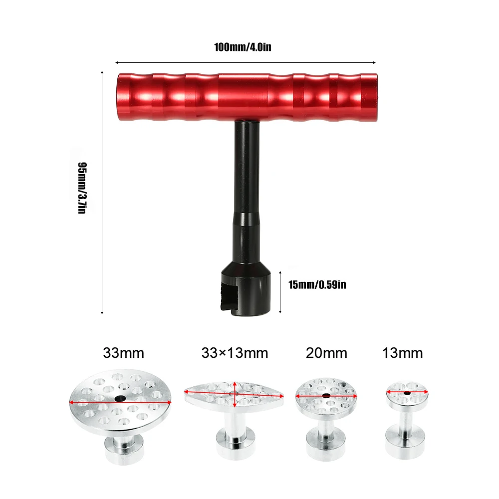 melhor Carro Paintless Dent Repair Tools Kit Vermelho Dent Extrator Ferramenta De Remoção Com 4 Pçs Cola De Alumínio Guias Para Ford Focus 2 Vw Kia Toyota Bmw