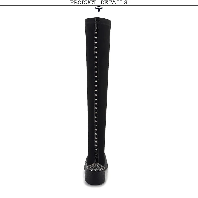 ZVQ winter newest fashion over knee boots outside comfortable high heels platform crystal kid suede women shoes drop shipping