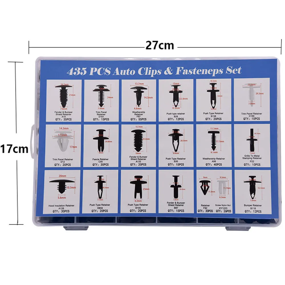 435 шт./компл. аксессуары для интерьера салона автомобиля крыло бампера фиксаторы