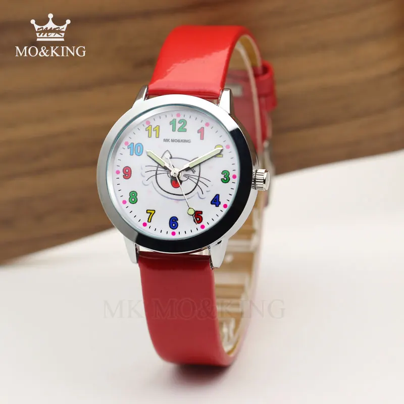 Роскошные брендовые розовые небесно голубые детские часы Детские Мультяшные