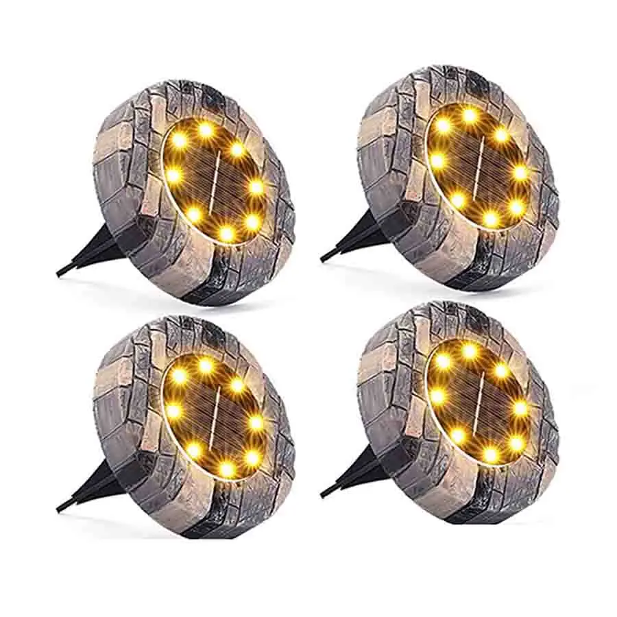 

Solar Ground Lights 8LED Solar Lights Outdoor Solar Deck Light Waterproof LED Step Star Light for Path Yard Landscape Garden