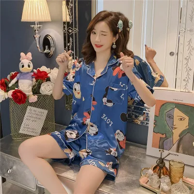 Disney и Микки Маусом пижамные костюмы для женская летняя обувь на тонком с коротким