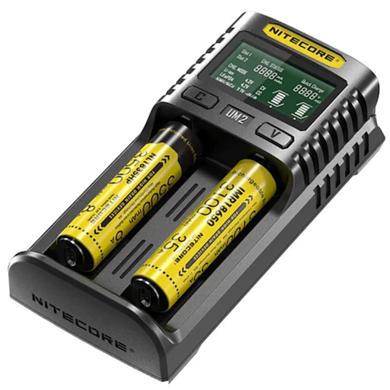 Умное зарядное устройство NITECORE UM4 UM2 C4 VC4 ЖК-дисплей для батарей li-ion/IMR/INR/ICR/LiFePO4 18650